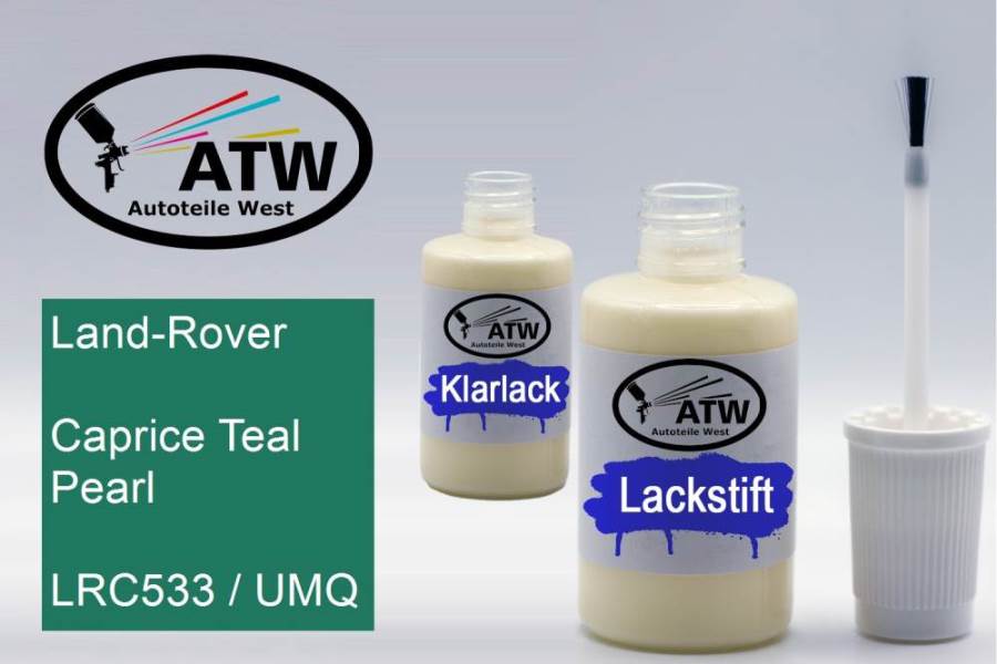 Land-Rover, Caprice Teal Pearl, LRC533 / UMQ: 20ml Lackstift + 20ml Klarlack - Set, von ATW Autoteile West.